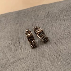 Coach silver rhinestone earrings